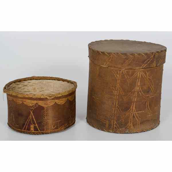 Appraisal: Northeastern Birchbark Baskets lot of including one decorated with a