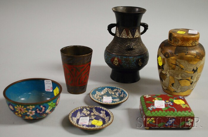 Appraisal: Group of Assorted Decorative Asian Items including a Japanese Satsuma