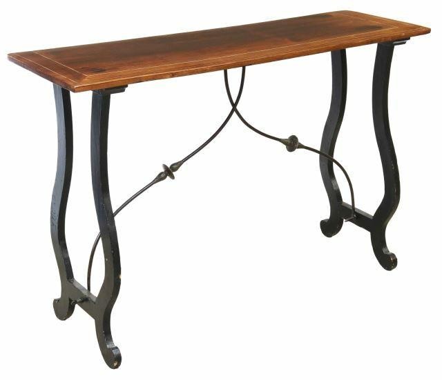 Appraisal: Spanish Baroque style console table thc the rectangular top with