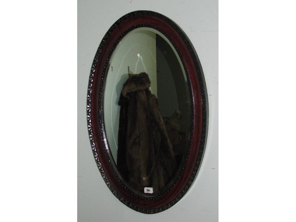 Appraisal: Mahogany wall mirror and oval wall mirror