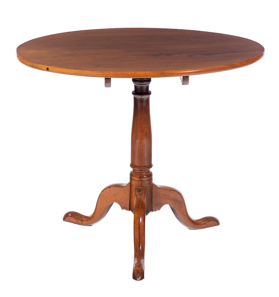 Appraisal: Early Mahogany Queen Anne Tilt-Top Table Shows appropriate wear Please