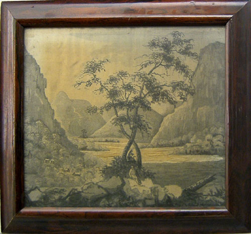 Appraisal: Silkwork landscape late th c x