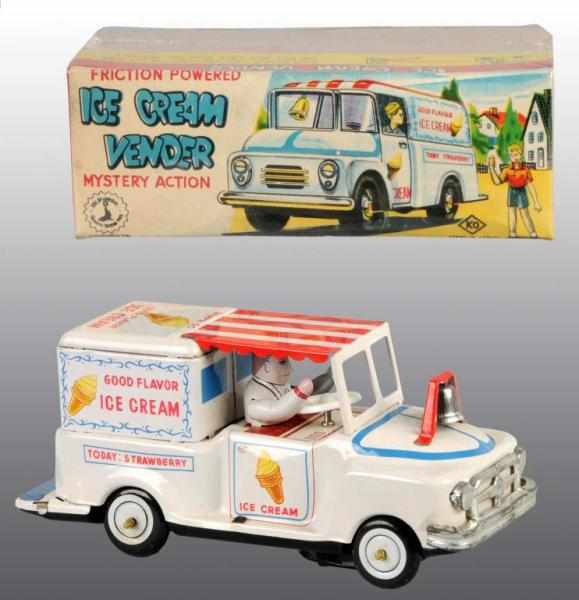 Appraisal: Tin Good Flavor Ice Cream Truck Friction Toy Description Japanese