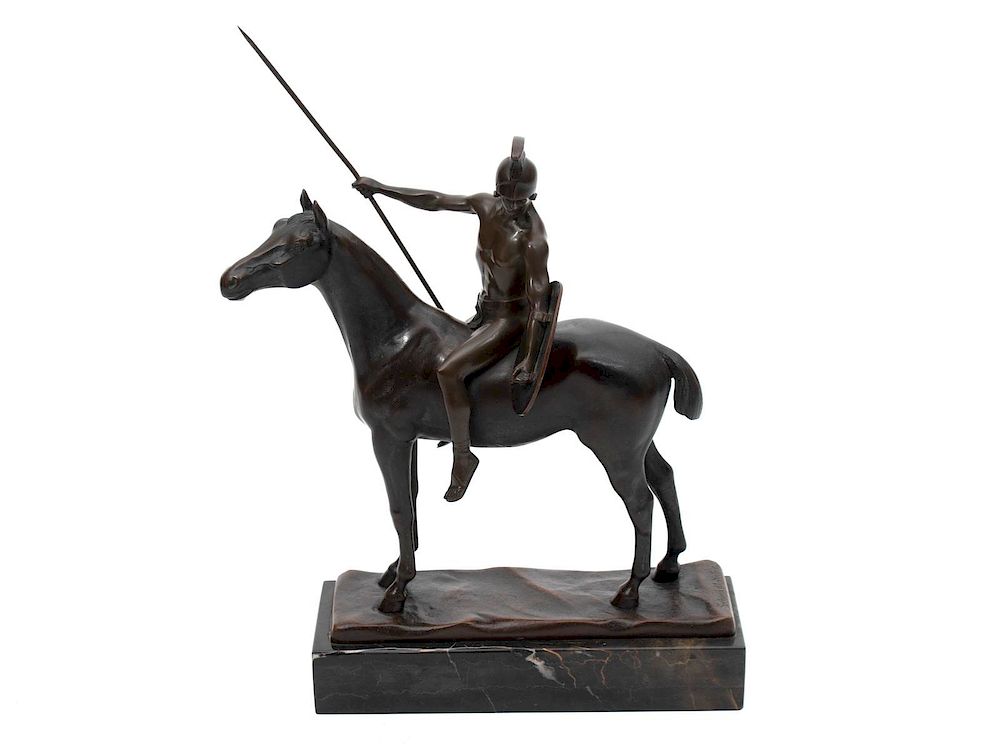 Appraisal: Otto Schmidt Hofer German - Roman Warrior Mounted on Horse