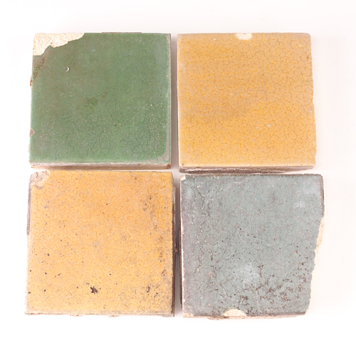 Appraisal: GRUEBY Boxes of six-inch tiles in matte green glaze in