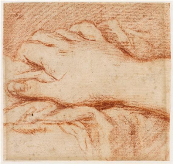 Appraisal: SCHOOL OF BOLOGNA CIRCA Study of a hand holding a