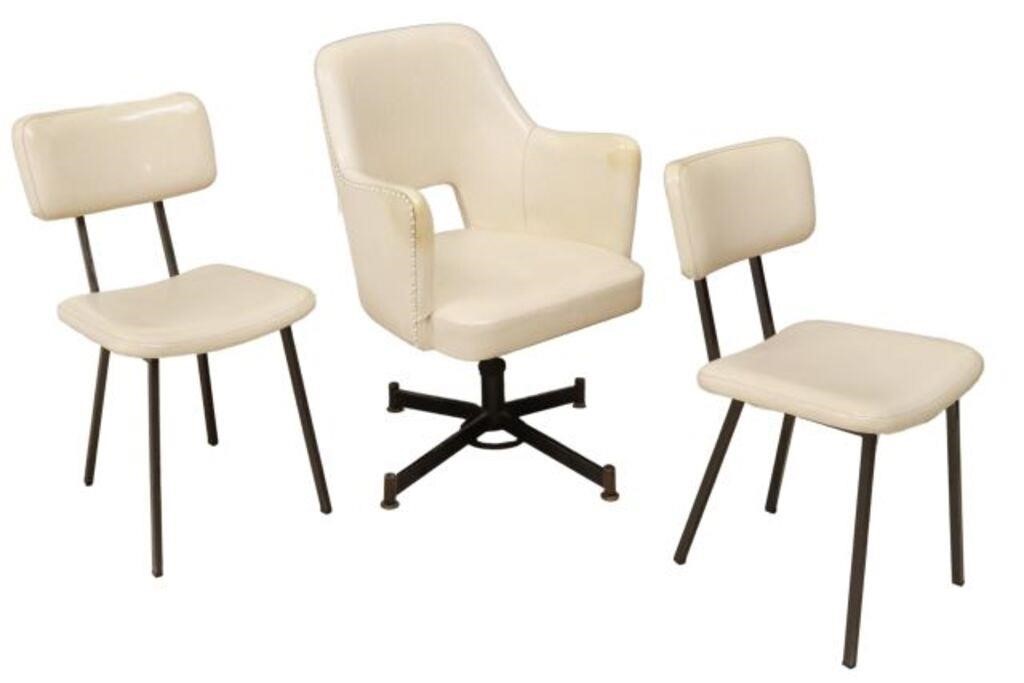 Appraisal: lot of Italian mid-century modern vinyl upholstered chairs c s-