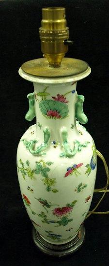 Appraisal: An Oriental pear shape vase converted for electricity cm high