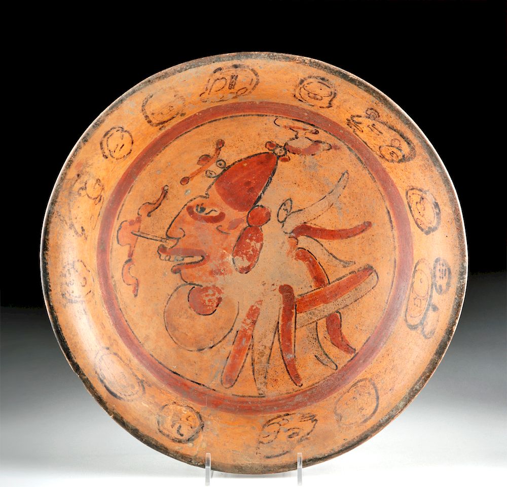 Appraisal: Maya Polychrome Plate - Head of Lord Originally Listed At