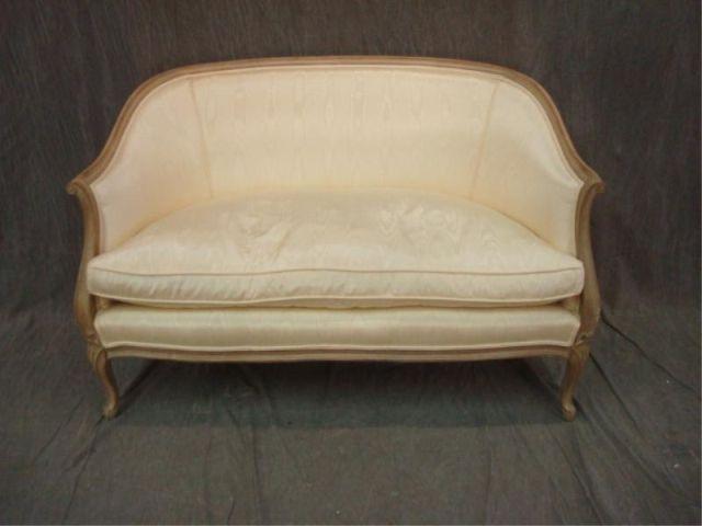 Appraisal: Louis XV Style Silk Upholstered Loveseat Down-filled From a Long