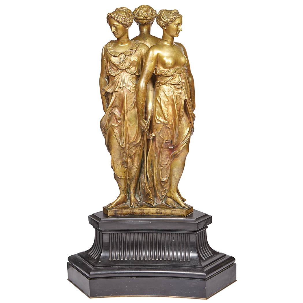 Appraisal: French Bronze Group of The Three Graces Cast by Auguste