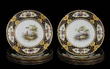 Appraisal: SET OF TWELVE ROYAL DOULTON DINNER PLATES HAND-PAINTED BY C