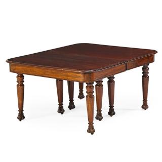 Appraisal: WILLIAM IV MAHOGANY DINING TABLE Round tapered legs with lobed