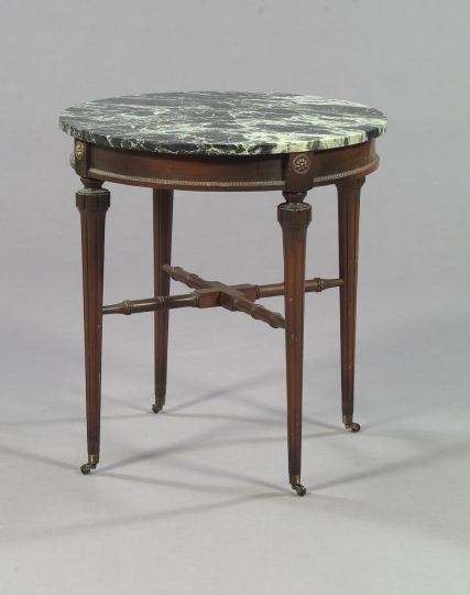 Appraisal: Louis XVI-Style Stained Mahogany Marble-top Side Table early th century