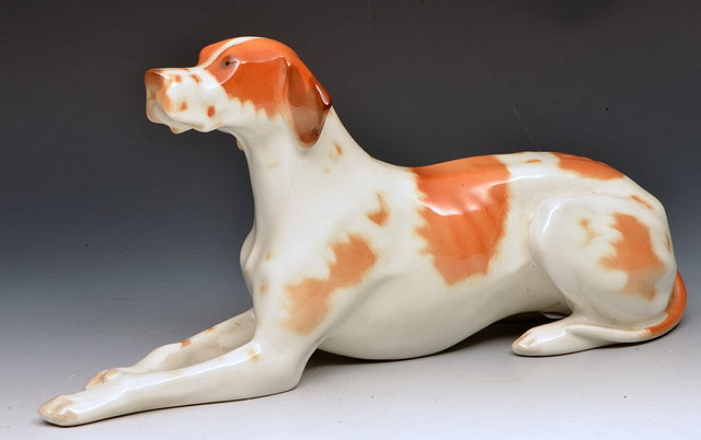 Appraisal: A RUSSIAN PORCELAIN MODEL of a hound cm