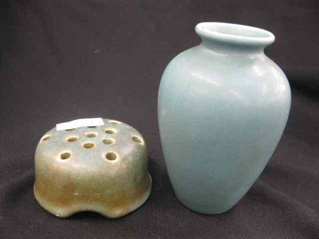 Appraisal: pcs Rookwood Art Pottery vase blue '' shape and flower