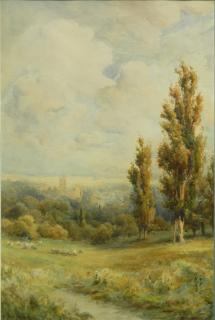 Appraisal: Joseph Powell watercolor Joseph Powell British - - ''Canterbury Cathedral