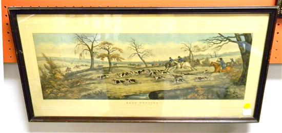 Appraisal: Henry Alken hand colored hunting print ''Hare Hunting'' aquatint framed