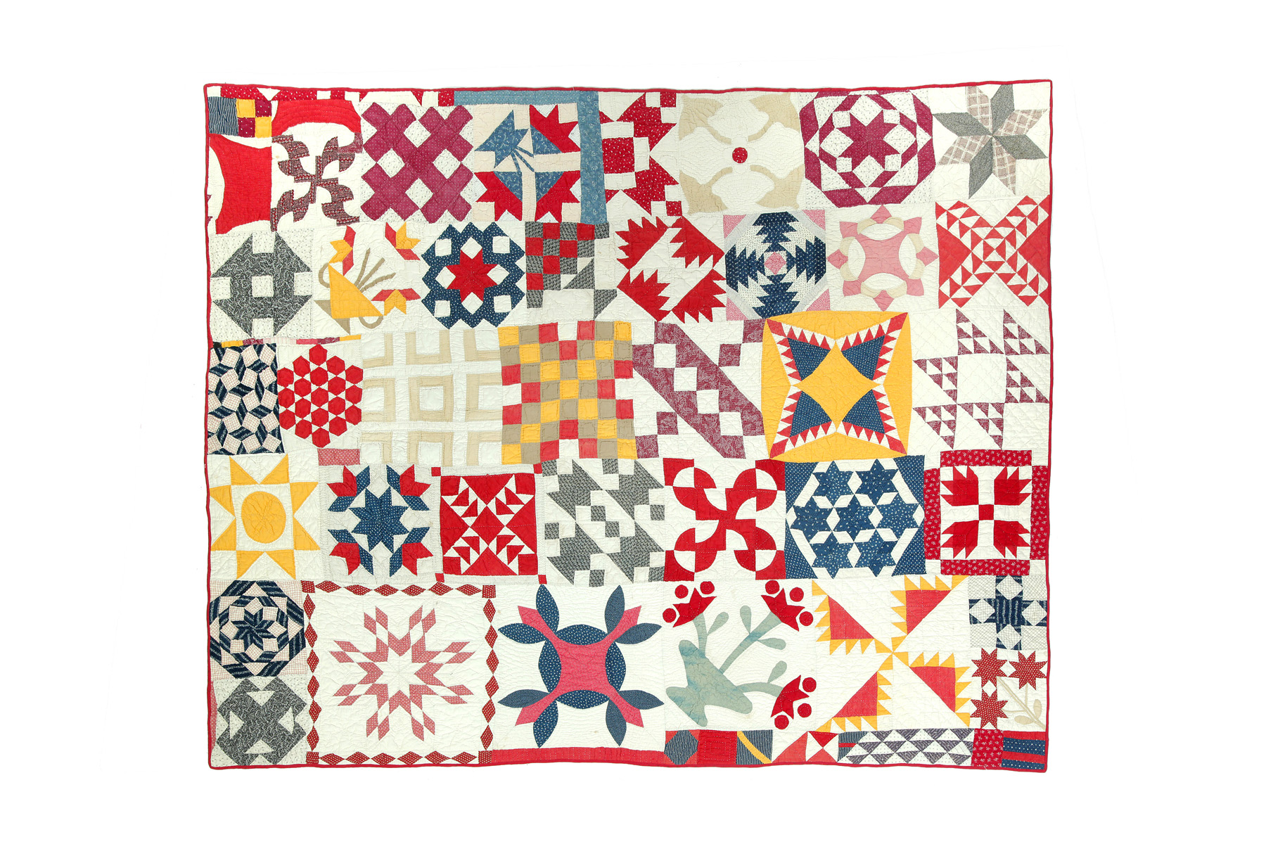 Appraisal: SAMPLER QUILT American late th century cotton Blocks include both