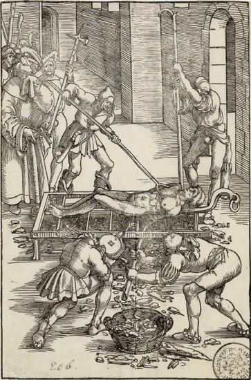 Appraisal: HANS BALDUNG GRIEN The Martyrdom of St Lawrence Woodcut x