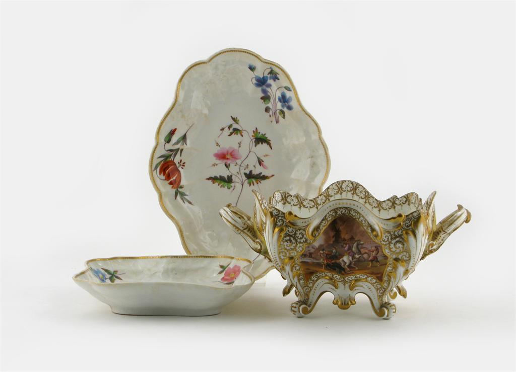 Appraisal: A Dresden porcelain square basket