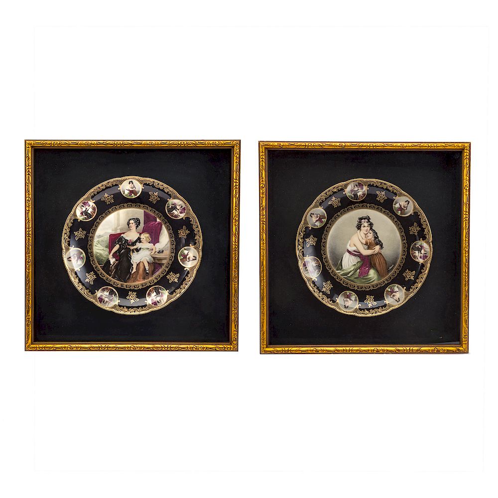 Appraisal: Pair of Vienna Style Porcelain Chargers each with painted transfer