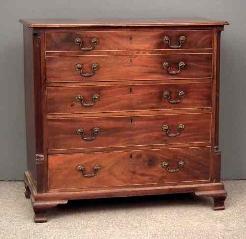 Appraisal: A good George III mahogany Secretaire chest of excellent colour