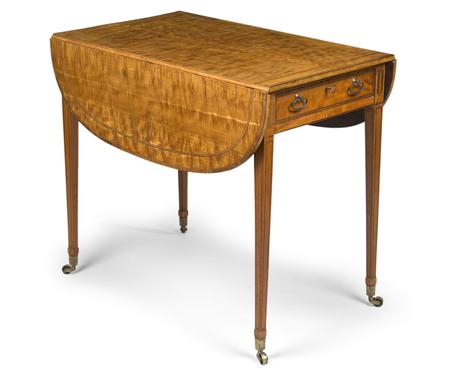 Appraisal: A George III satinwood and crossbanded Pembroke table circa the