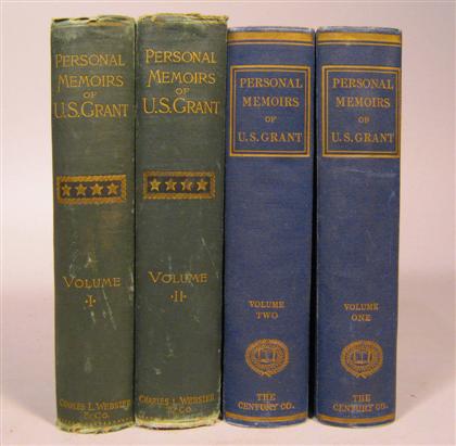 Appraisal: vols Grant U S Personal Memoirs of New York Charles