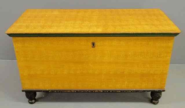 Appraisal: Pennsylvania German pine blanket chest c with original yellow paint