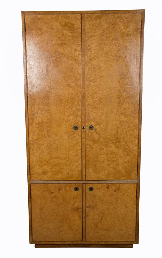 Appraisal: Sale Lot A John Widdicomb Burlwood Bar Cabinet th century