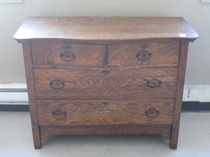 Appraisal: AN OAK DRESSER AND WALL CABINET American late th century