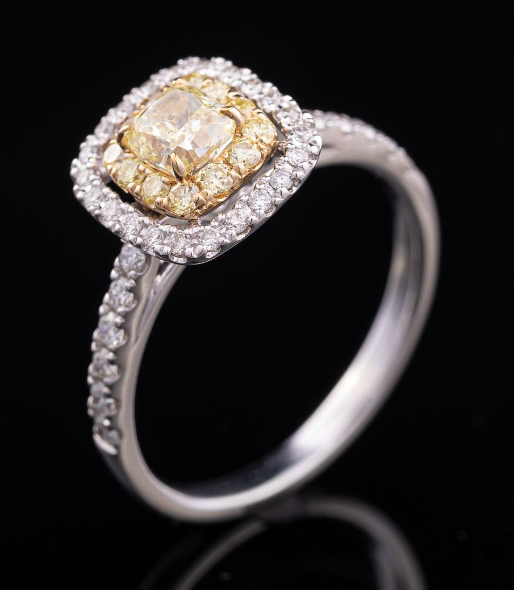 Appraisal: kt White and Yellow Gold and Diamond Ring center prong