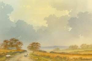 Appraisal: Ian Anthony Gillibrand b - Country lane watercolour signed x