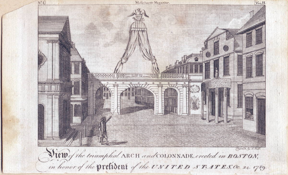 Appraisal: VIEW OF THE TRIUMPHAL ARCH AND COLONNADE ERECTED IN BOSTON