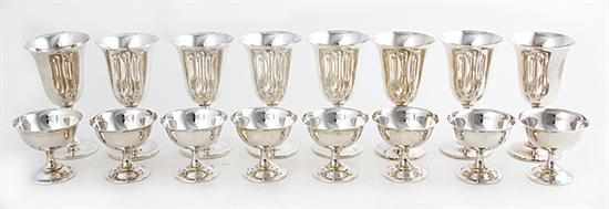 Appraisal: Set Wallace sterling goblets and sherbets set of pattern goblets