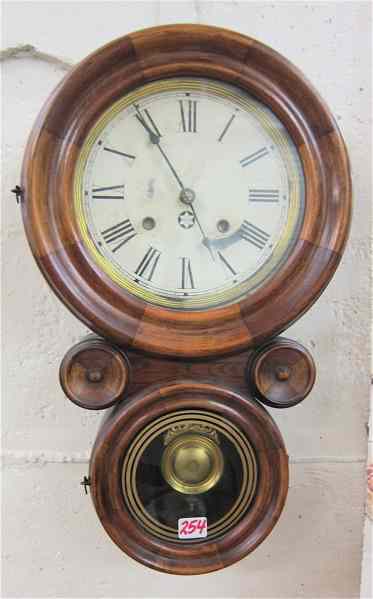 Appraisal: NEW HAVEN IONIC WALL CLOCK ''Saxon'' model New Haven Clock