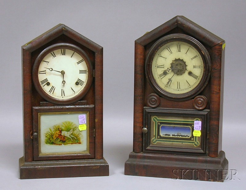 Appraisal: Two Connecticut Mahogany Mantel Clocks William L Gilbert and the