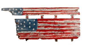 Appraisal: R A Miller Lord Blest USA Folk Art Flag Reuben