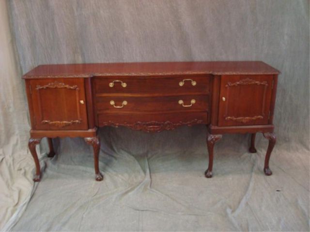 Appraisal: Chippendale Style Mahogany Server Raised on ball and claw feet