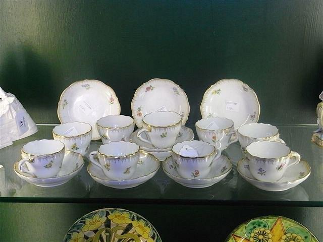 Appraisal: A SET OF EIGHT MEISSEN TEACUPS and saucers and one