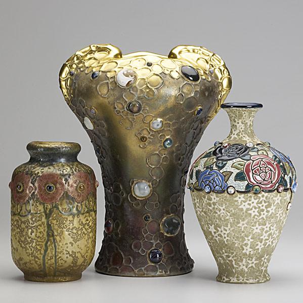 Appraisal: RIESSNER STELLMACHER KESSELRIESSNER KESSELSmall jeweled vase stamped AMPHORA R St