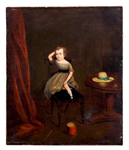 Appraisal: English School Early th Century Child Seated on a Chair