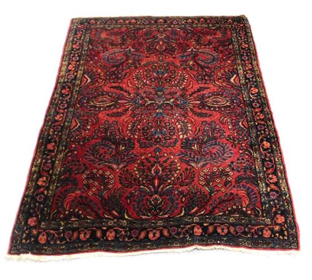 Appraisal: RUG Antique Persian Painted Sarouk scatter rug '' x ''