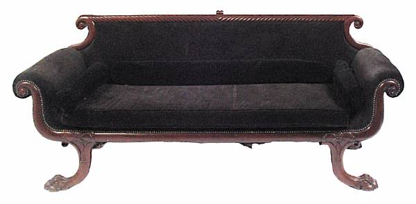 Appraisal: A Classical style mahogany sofa losses height in width ft