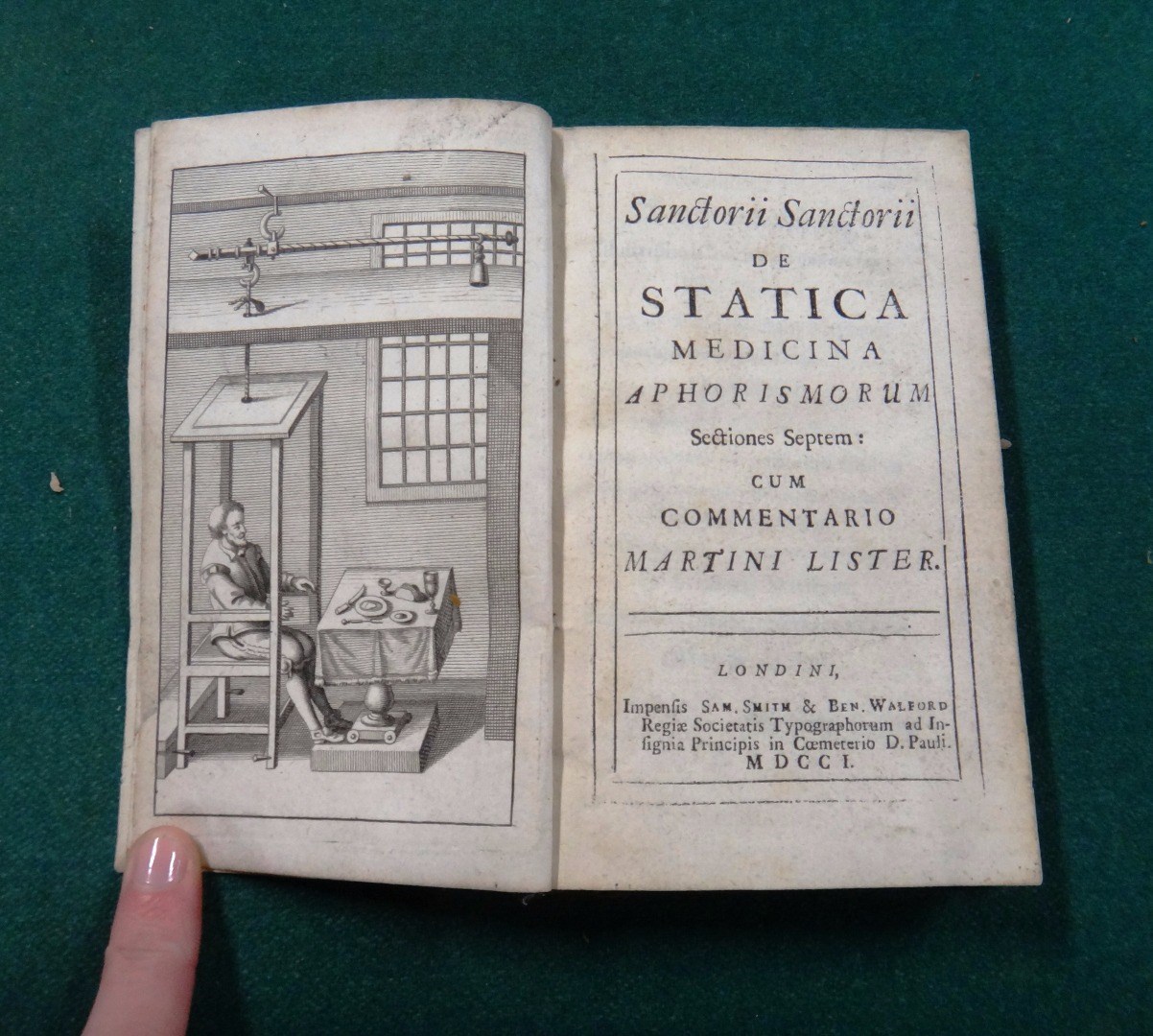 Appraisal: SANCTORIUS S De Statica Medicina Aphorismorum cum commentario Martini Lister