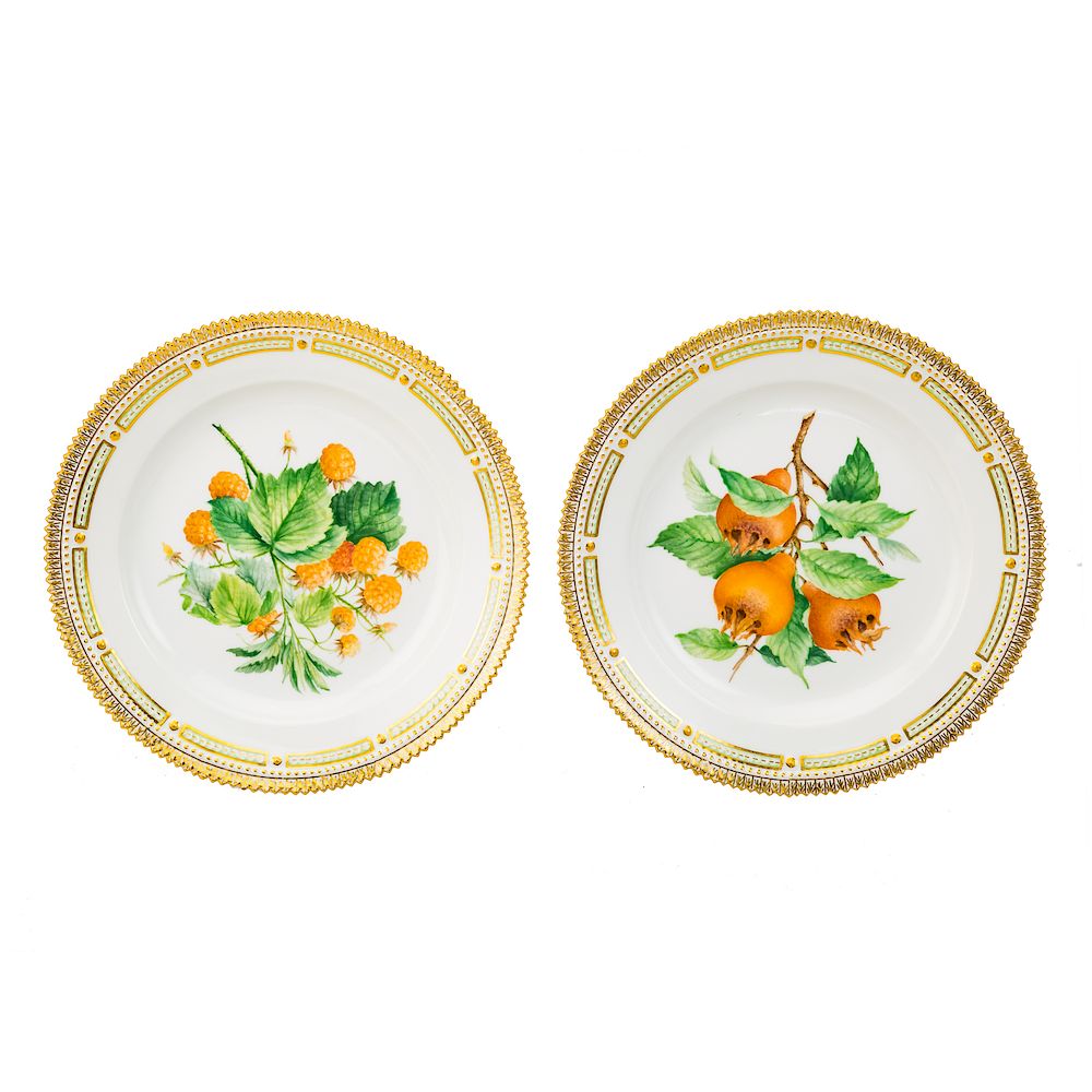 Appraisal: Pr Royal Copenhagen porcelain Flora Danica Plates with saw tooth