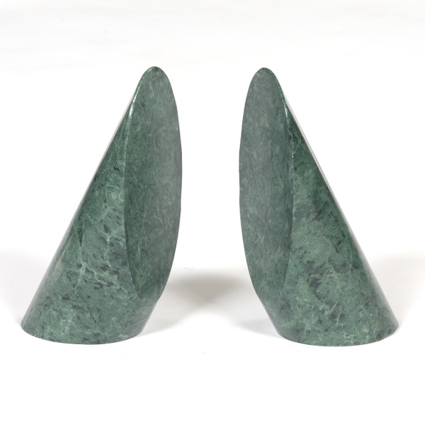 Appraisal: PAIR OF BOOKENDS Pair of green hardstone bookends