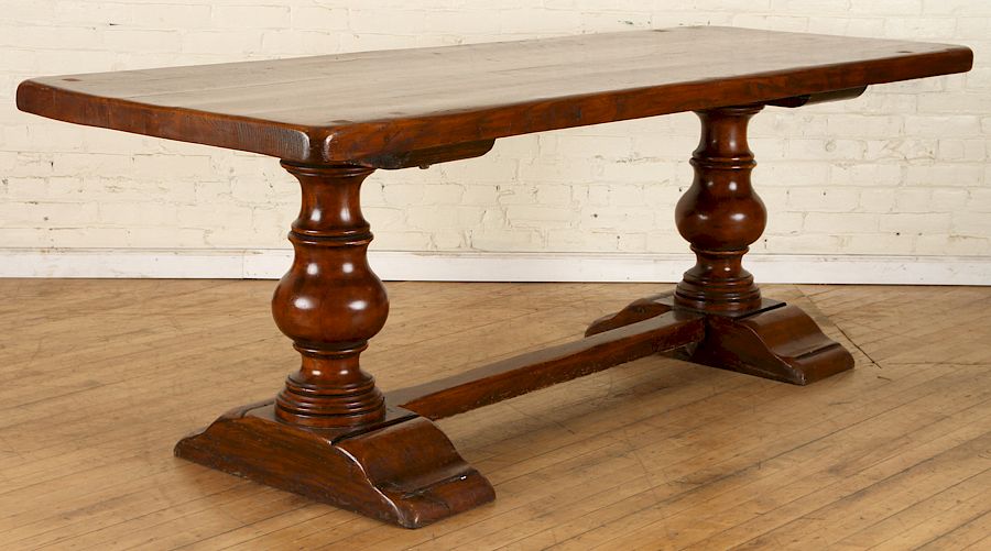 Appraisal: SUBSTANTIAL FRENCH OAK MONASTERY TABLE A substantial French oak monastery