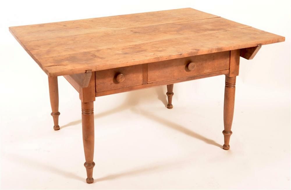 Appraisal: Lancaster PA Sheraton Walnut Farm Table Lancaster County PA Sheraton